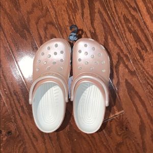 BRAND NEW rose gold crocs !